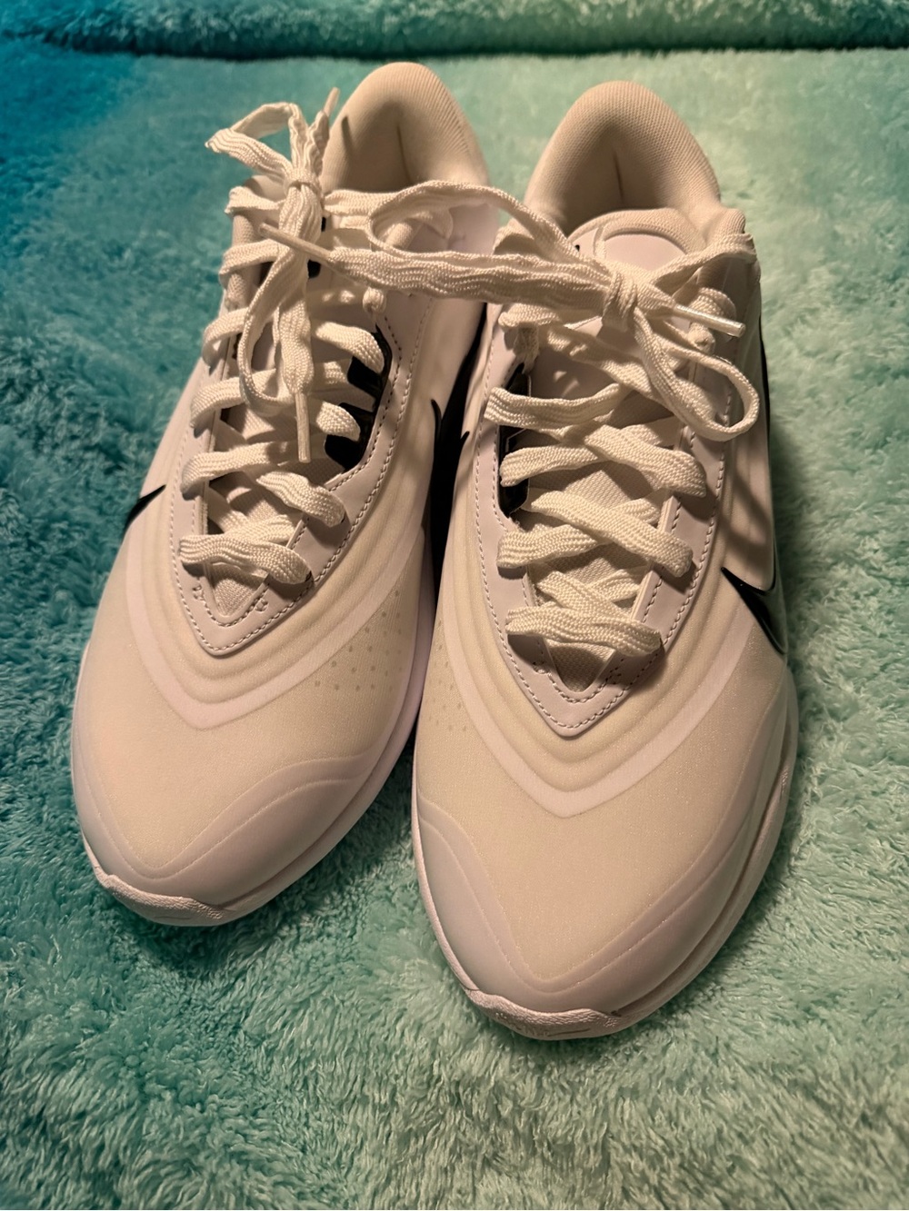 Nike Women's White Athletic Sneakers with Black Swoosh